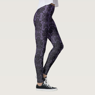 Leggings Motif noir de damassé de dentelle