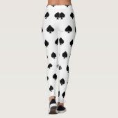 Leggings motif noir de pelles sur le blanc (Dos)