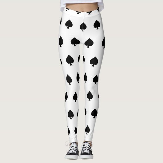 Leggings motif noir de pelles sur le blanc (Devant)