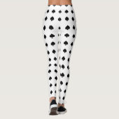 Leggings motif noir de pelles sur le blanc (Dos)