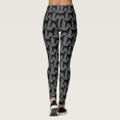 Leggings Motif noir de silhouettes de caniche standard (Dos)
