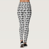 Leggings Motif noir de silhouettes de labrador retriever (Dos)