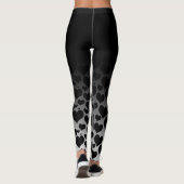 Leggings Motif noir de Valentine de coeurs d'Ombre sur le (Dos)