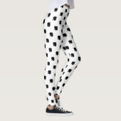 Leggings motif noir diagonal de pelles sur le blanc (Droite)