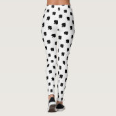 Leggings motif noir diagonal de pelles sur le blanc (Dos)