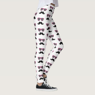 Leggings Motif noir drôle de lunettes de soleil de rose de