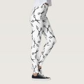 Leggings Motif noir élégant de ciseaux de coiffeur (Droite)