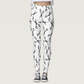Leggings Motif noir élégant de ciseaux de coiffeur (Devant)