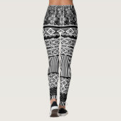Leggings Motif noir et blanc avec dentelle et patchwork el (Dos)