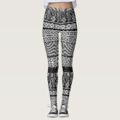 Leggings Motif noir et blanc avec dentelle et patchwork el (Devant)