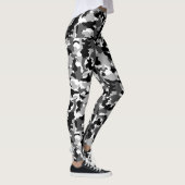 Leggings Motif noir et blanc de camouflage d'armée (Droite)
