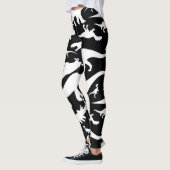 Leggings Motif noir et blanc de dinosaure (Gauche)