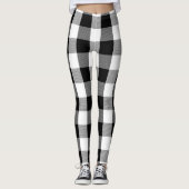 Leggings Motif noir et blanc de plaid de flanelle de (Devant)