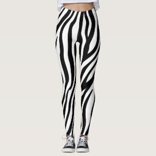 Leggings Motif noir et blanc de rayures d'impression de