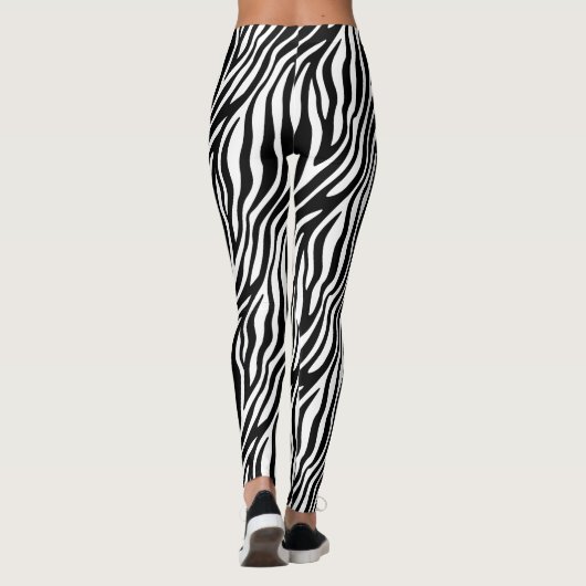 Leggings Motif noir et blanc de rayures d'impression de (Dos)