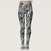 Leggings Motif noir et blanc de rayures d'impression de (Devant)