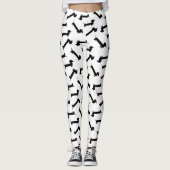 Leggings Motif noir et blanc de teckel (Devant)