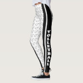 Leggings Motif noir et blanc de volleyball (Gauche)