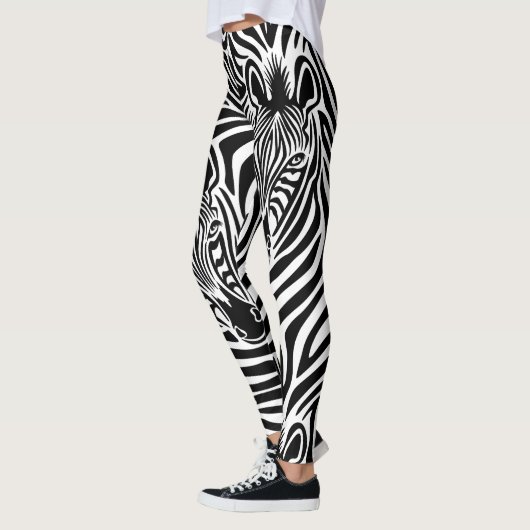 Leggings Motif noir et blanc d'impression à la mode de (Gauche)