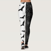 Leggings Motif noir et blanc Halloween Cobwebs et chauves-s (Dos)