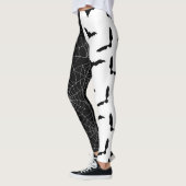 Leggings Motif noir et blanc Halloween Cobwebs et chauves-s (Gauche)