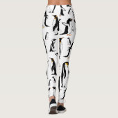 Leggings Motif noir et blanc pingouins (Dos)