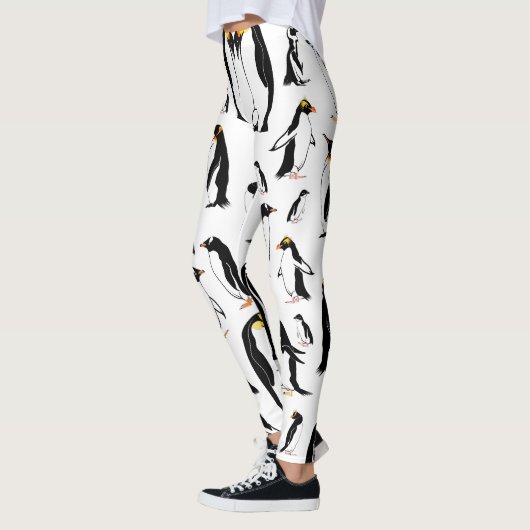 Leggings Motif noir et blanc pingouins (Gauche)