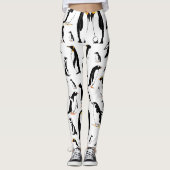 Leggings Motif noir et blanc pingouins (Devant)