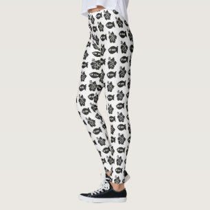 Leggings Motif noir et blanc Retro Tiki