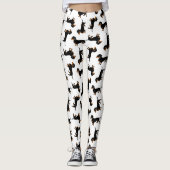 Leggings Motif noir et bronzage de teckel (Devant)