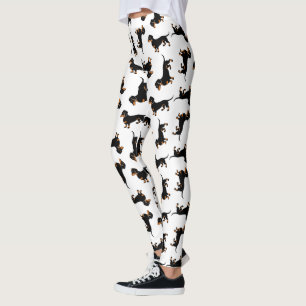Leggings Motif noir et bronzage de teckel