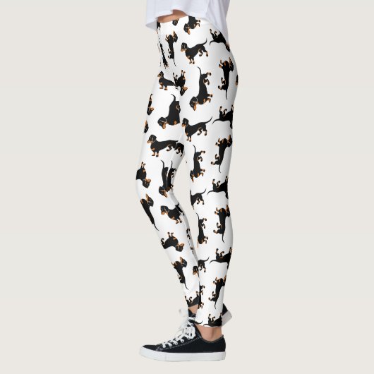 Leggings Motif noir et bronzage de teckel (Gauche)