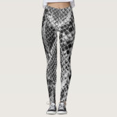 Leggings Motif noir et gris de peau de serpent (Devant)