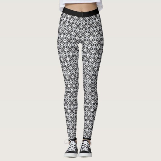Leggings Motif noir, gris et blanc (Devant)