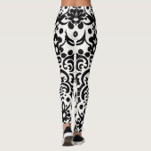 Leggings Motif noir noir Damask (Dos)