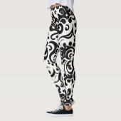 Leggings Motif noir noir Damask (Gauche)