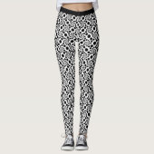 Leggings Motif noir rétro Dots Yoga (Devant)