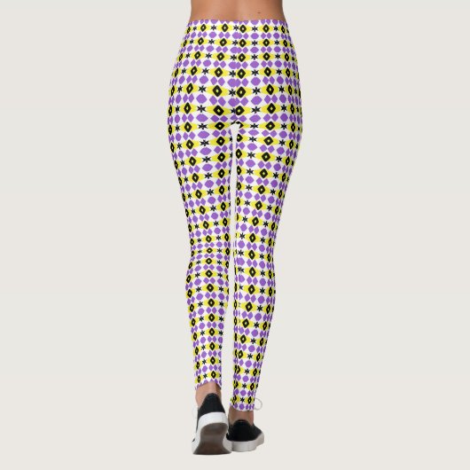 Leggings motif non binaire blanc de base C (Dos)