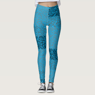 Leggings Motif numérique 01 avec fond bleu clair