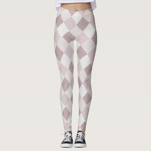 Leggings Motif Oblique de  géométrique beige et gris (Devant)