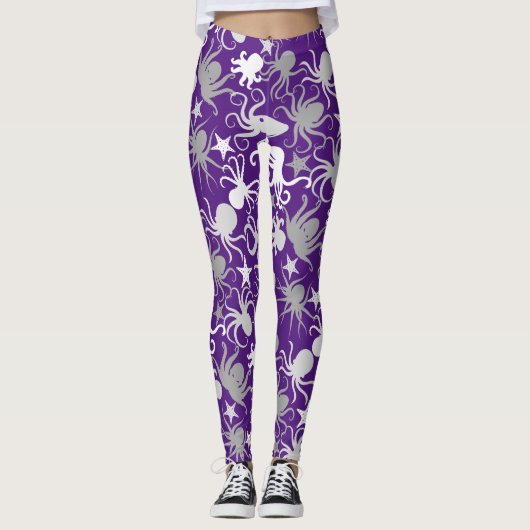 Leggings Motif octopus.b Violet BG (Devant)