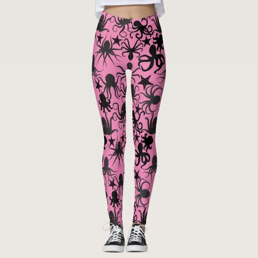 Leggings Motif octopus.w Pink BG (Devant)