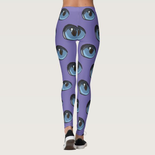 Leggings Motif oculaire de chat bleu (Dos)