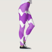 Leggings Motif ondulé horizontal violet et blanc (Droite)