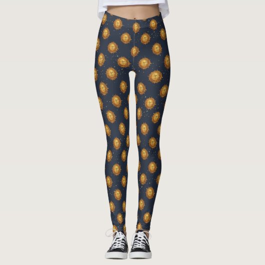 Leggings Motif Or Soleil Céleste (1) (Devant)