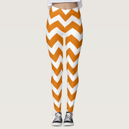 Leggings Motif orange brûlé de Chevron (Devant)