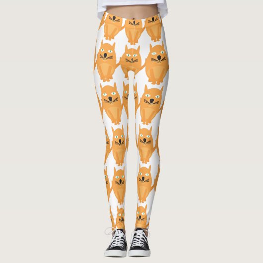 Leggings Motif Orange Cats (Devant)