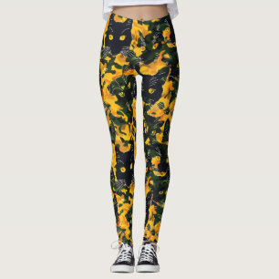Leggings Motif Orange Chat