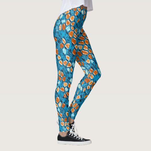 Leggings Motif orange et bleu (Droite)