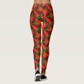 Leggings Motif Orange Et Vert Abstrait (Dos)